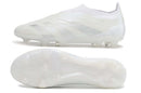 Chuteira Adidas Predator Elite Laceless FG - Branca com design inovador e tecnologia de ponta para desempenho em campo.