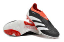 Chuteira Adidas Predator Elite Laceless FG - Preta, Branca e Vermelha, design inovador e tecnologia para desempenho em campo.
