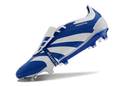 Chuteira Adidas Predator Elite Tongue FG - Azul e Branca com design sofisticado e tecnologia de ponta.