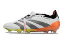 Chuteira Adidas Predator Elite Tongue FG - Branca e Laranja com design moderno e tecnologia de ponta.