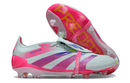Chuteira Adidas Predator Elite Tongue FG - Branca e Rosa com design moderno e tecnologia de ponta para futebol.