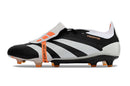 Chuteira Adidas Predator Elite Tongue FG - Cinza e Preta com design sofisticado e tecnologia de ponta.