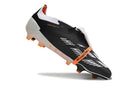 Chuteira Adidas Predator Elite Tongue FG - Cinza e Preta, design moderno e elegante para jogadores em campo.