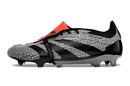 Chuteira Adidas Predator Elite Tongue FG - Preta e Cinza com design sofisticado e tecnologia avançada.