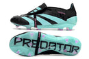Chuteira Adidas Predator Elite Tongue FG - Preta e Ciano com design moderno e tecnologia avançada.