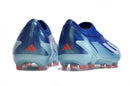 Chuteira Adidas X Crazyfast FG Elite .1 Azul - vista traseira, design aerodinâmico e cores vibrantes para máximo desempenho.