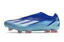 Chuteira Adidas X Crazyfast FG Elite .1 Azul vista lateral, ideal para velocidade e controle em campo.