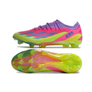 Chuteira Adidas X Crazyfast FG Elite .1 Rosa e Verde, destaque no campo com design vibrante, velocidade e controle.