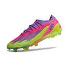 Chuteira Adidas X Crazyfast FG Elite .1 Rosa e Verde com design inovador e tecnologia Speedframe para performance.