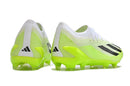Chuteira Adidas X Crazyfast FG Elite .1 Verde com design moderno e cores vibrantes, ideal para desempenho em campo.