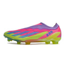 Chuteira Adidas X Crazyfast FG Elite .1 Rosa e Verde com design vibrante e tecnologia para performance em campo.