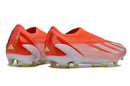 Chuteira Adidas X Crazyfast FG Elite .1 Vermelha vista traseira, design aerodinâmico e sola FG para máxima aderência.