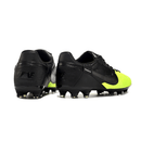 Chuteira Campo Nike Premier 3 FG Preto e Verde, design em preto e verde, ideal para controle e conforto no campo.
