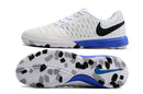 Chuteira Futsal Nike Lunar Gato IC Branca e Azul com sola de aderência superior