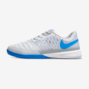 Chuteira Futsal Nike Lunar Gato IC - Cinza e Azul com design moderno e tecnologia Lunarlon