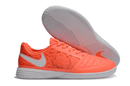 Chuteira Futsal Nike Lunar Gato IC - Laranja e Branca com design vibrante e tecnologia Lunarlon.