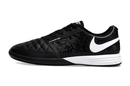 Chuteira Futsal Nike Lunar Gato IC - Preta e Branca, design preto e branco, tecnologia Lunarlon para performance em quadras.