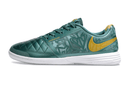 Chuteira Futsal Nike Lunar Gato IC - Turquesa e Dourada com design exclusivo e tecnologia avançada.