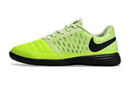 Chuteira Futsal Nike Lunar Gato IC - Verde e Preta vista lateral com design vibrante