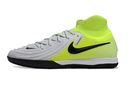 Chuteira Futsal Nike Phantom Luna IC - Branca, Verde e Preta "Mad Voltage Pack" vista lateral.