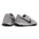 Chuteira Futsal Tiempo 10 Legend Elite IC Cinza, vista traseira em cinza e preto, ideal para futsal.