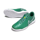 Chuteira Futsal Tiempo 10 Legend Elite IC Verde com design verde e sola IC para performance em court.