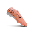 Chuteira Nike Air Zoom Mercurial FG Vapor 16 Laranja em ângulo lateral exibe design aerodinâmico e cores vibrantes.