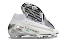 Chuteira Nike Air Zoom Mercurial Superfly 10 Edição Especial Elite FG - Banca e Prata em branco e prata com design elegante.