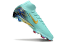 Chuteira Nike Air Zoom Mercurial Superfly 10 Elite FG - Azul em destaque com design moderno e tecnologia avançada.