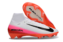 Chuteira Nike Air Zoom Mercurial Superfly 10 Elite FG - Branca, Rosa e Laranja - Pack Fear Nothing em destaque.