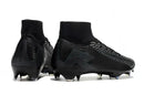Chuteira Nike Air Zoom Mercurial Superfly 10 Elite FG em preto, destacando design aerodinâmico e tecnologia avançada.