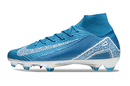 Chuteira Nike Air Zoom Mercurial Superfly 10 Elite FG em azul, ideal para velocidade e controlo em campo.
