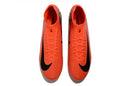 Chuteira Nike Air Zoom Mercurial Superfly 10 Elite FG cor laranja e preta vista de cima