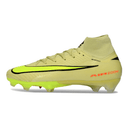 Chuteira Nike Air Zoom Mercurial Superfly 10 Elite FG "Mad Voltage" em amarelo e preto, foco em velocidade e controle.