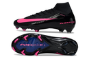 Chuteira Nike Air Zoom Mercurial Superfly 10 Elite FG Preta e Rosa vista lateral e inferior