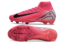 Chuteira Nike Air Zoom Mercurial Superfly 10 Elite FG Rosa com design vibrante e tecnologia avançada.