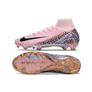 Chuteira Nike Air Zoom Mercurial Superfly 10 Elite FG Rosa Tiger com design em rosa e preto.