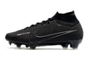 Chuteira Nike Air Zoom Mercurial Superfly 9 Elite FG em preto, ideal para velocidade e controle em campo.