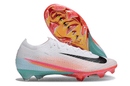 Chuteira Nike AIR Zoom Mercurial Vapor 16 Edição Especial Elite FG - Branca, Azul, Laranja e Rosa.
