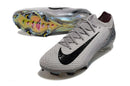 Chuteira Nike Air Zoom Mercurial Vapor 16 Edição Especial Elite FG Cinza e Preta em detalhe com design premium.