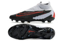 Chuteira Nike Gripknit Phantom GX Elite Dynamic Fit FG Branca, Preta e Vermelha
