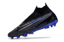 Chuteira Nike Gripknit Phantom GX Elite Dynamic Fit FG Preta e Azul