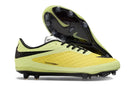 Chuteira Nike Hypervenom Elite FG em amarelo com sola preta, ideal para atacantes em campo.