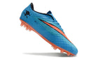 Chuteira Nike Hypervenom Elite FG Azul e Laranja com design vibrante para desempenho em campo.