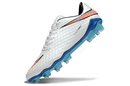 Chuteira Nike Hypervenom Elite FG - Branca e Azul com design aerodinâmico e tecnologia de alta performance.