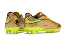 Chuteira Nike Hypervenom Elite FG - Dourada, calçado de futebol em dourado com detalhes em amarelo.
