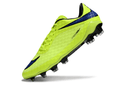 Chuteira Nike Hypervenom Elite FG - Verde e Azul com design aerodinâmico e estrutura leve para melhor desempenho em campo.