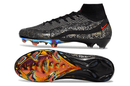 Chuteira Nike Mercurial Superfly 10 Air Max 95 Elite FG - Preto, vista lateral e sola em destaque.