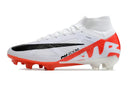 Chuteira Nike Mercurial superfly 9 Air Zoom Ultra FG Branca e Vermelha, ideal para alto desempenho em campo.