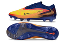 Chuteira Nike Phantom 6 Elite AG Amarela e Azul - Erling Haaland, design moderno e tecnologia de aderência para jogos.